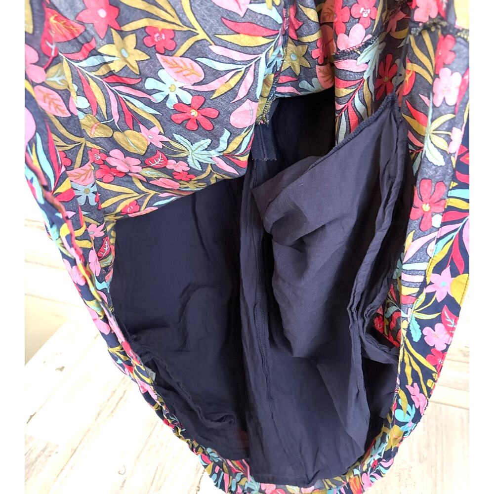 Boden Womens 6 Petite Navy Multi Floral Heidi Halterneck Cotton Midi Dress NEW - Picture 7 of 10